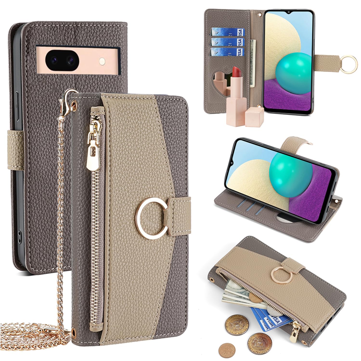 Amazon.co.jp: For Google Pixel 8A ケース 手帳型 ショルダー